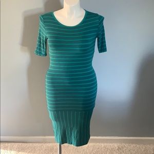 Lularoe Striped‎ Blue Julia T-Shirt Dress size small NWT